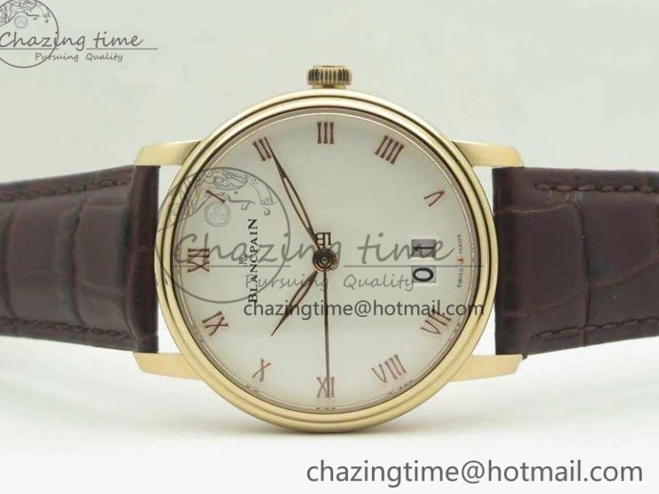 0519 Villeret 6669 RG HG 1:1 Best Edition White Dial On Leather Strap V UrbanStyle 8096